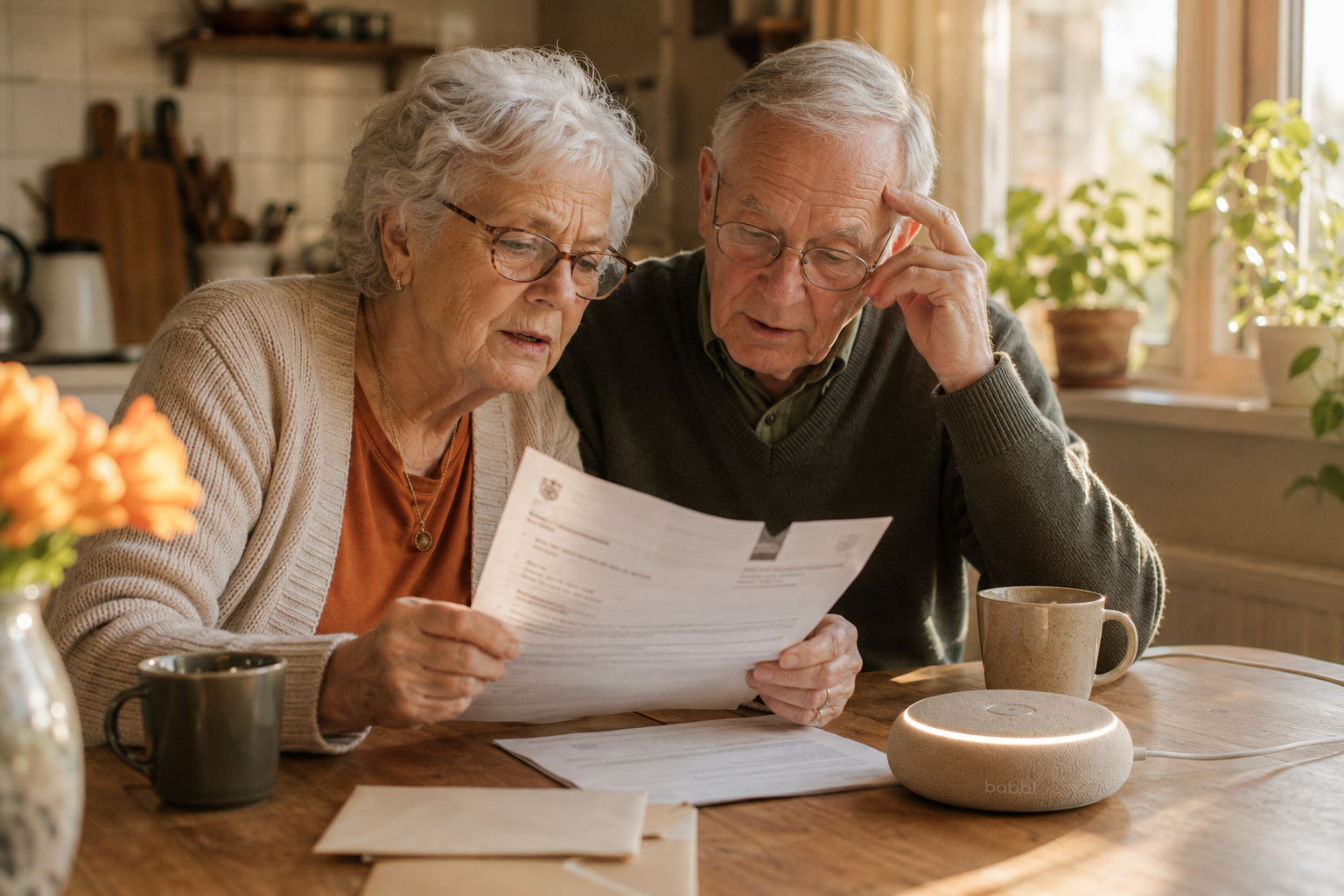 Oudere vrouw leest brief